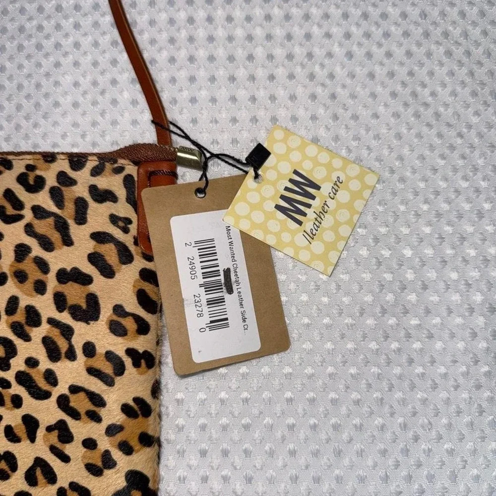 Most Wanted Crossbody Bag Women OS Tan NEW Cheetah Leather Calf Hair Animal